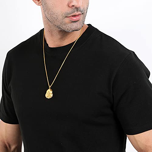 24K Gold Plated Laughing Buddha Necklace Religious Pendant Lucky Amulet Protection Fengshui Jewelry2