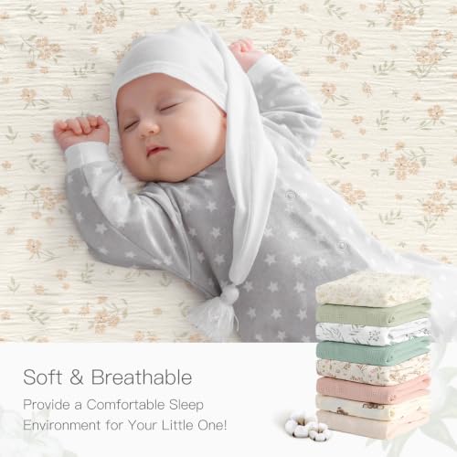 Image of Organic Baby Bassinet Sheets 2 Pack 33 inchx17 inch 100% Muslin Cotton for Baby Girl Boy, 1Soft Fitted Mattress Pad Cover Compatible with Halo BassiNest Swivel Sleeper, Graco, Baby Delight, Chicco, Angelbliss