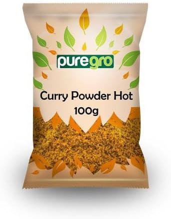 Purgero Hot Curry Powder 100g | PACK OF 1 | Madras Curry Powder | Ground Premium Quality | Spicy Curry Powder | Madras Powder.