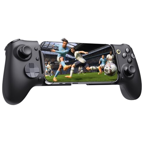 Image of EasySMX M20 Mobile Game Controller for Android, iPhone 15 /16 /17 & iPad Mini 6 /7, Dual ABXY Switch, Hall Anti-Drift Joysticks, Dual Triggers, 1000Hz Polling Rate, Plug And Play, Ideal for Soccer and Other Mobile Games,Black