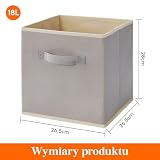 Lifewit 8 Pack składanych pudełek do przechowywania kostek, średniej wielkości dekoracyjne kosze do przechowywania, otwarte kostki do przechowywania z uchwytami, 26,5 x 26,5 x 28 cm, Jasnoszary