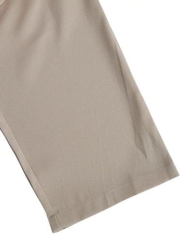 Floerns Men's Pleated Stitch Straight Leg Long Pants Loose Work Trousers with Pocket3