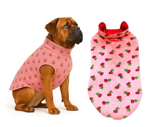 Image of The Pets Company Dog Winter Coat Jacket, Clothes, Windproof, Reversible, Light Weight, Washable, Ultra Warm Thick Fleece Lined Dog Vest for Cold Weather Protection, (Pink Cherry, XX-Large - 30 Inch)