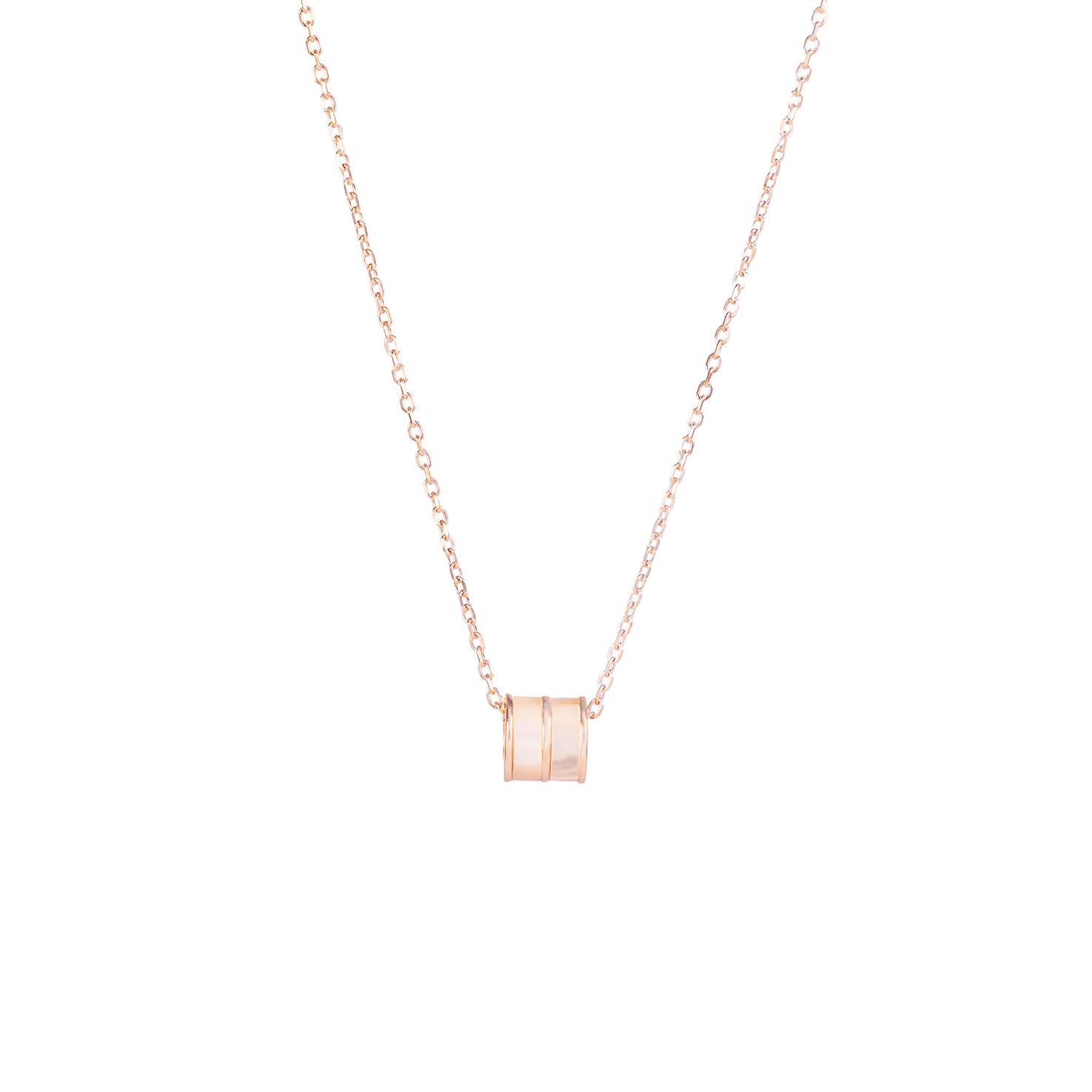 Dellis 925 Silver 925 Sterling Silver MOP Roller Necklace for Women and Girls (Rose Gold)