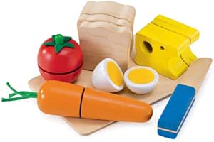 Selecta Spielzeug 1548 - Picknick, Set aus Holz zum schneiden üben und Sandwich bauen