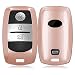 Produktbild kwmobile Autoschlüssel Hülle für Kia - Hardcover Schutzhülle Schlüsselhülle für Kia 3-Tasten Smartkey Autoschlüssel Metallic Rosegold