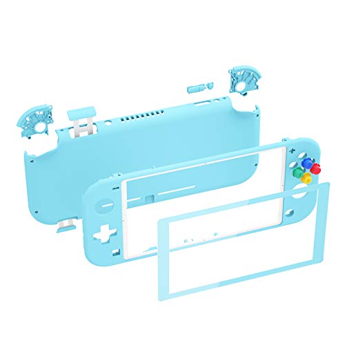 Image of eXtremeRate Heaven Blue DIY Replacement Shell for Nintendo Switch Lite, NSL Handheld Controller Housing with Screen Protector, Custom Case Cover for Nintendo Switch Lite [Console NOT Included]