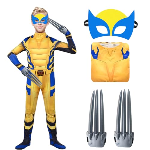 HarnyLoom Disfraz para Niños, Super-héroe Jumpsuit Disfraz Halloween Carnaval Fiestas de Cumpleaños Cosplay Disfraces (140)