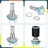Konohan 10 Pcs 360 Degree Rotary Encoder Code Switch Digital Potentiometer with Push Button 5 Pins Handle Length 20mm and Knob Cap Compatible with Arduino EC11