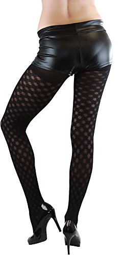 Image of ToBeInStyle Women's Argyle Checkered Diamond Rhombus Net Opaque Sheer Tights Pantyhose