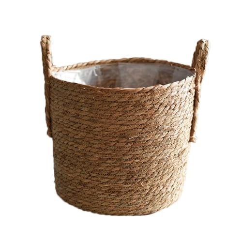 Hand Woven Seagrass Storage Basket Flower Baskets Plant Pot Succulent Organizer For Home Living Room Decorate Landscape Handmade(Natural 7.87X7.87)