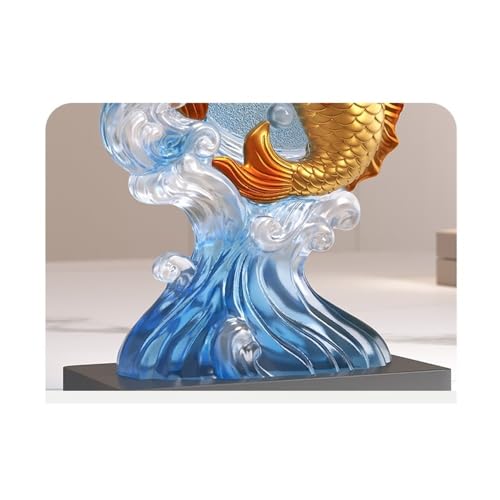 Statue d'art Poissons, sculpture artisanale haut de gamme pour buffet - 4