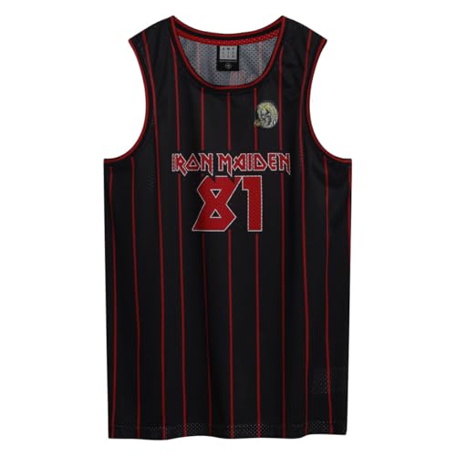 Camiseta de baloncesto Iron Maiden XL de tirantes estilo rockero