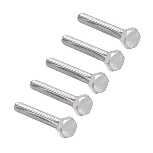 Image of 5 Pcs M10 Hex Bolt M10-1.5 x 70mm UNC Hex Head Screw Bolts A2-70(304) Stainless Steel Fully Threaded Hex Tap Bolts,Fully Threaded (M10 x 70mm)
