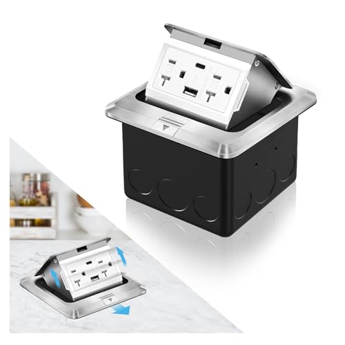 Boîtier de prise électrique au sol étanche pour alimenter discrètement l'îlot central