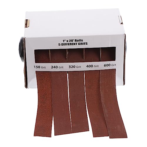 Papier de verre pour ponçage du verre et métal : boîte de 5 rouleaux fins