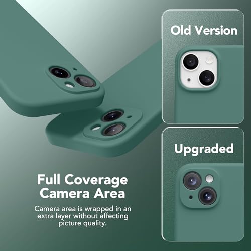 Image of Magnetic for iPhone 14 Case, Compatible with MagSafe, [Full Camera Protection][Screen Protector] Silicone Shockproof Protective Phone Case for iPhone 14 6.1 inch, Midnight Green
