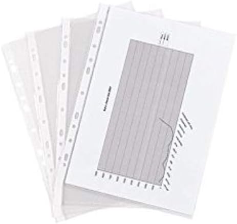 Esselte - bag of 100 perforated plastic sleeves 75 Microns - smooth transparent