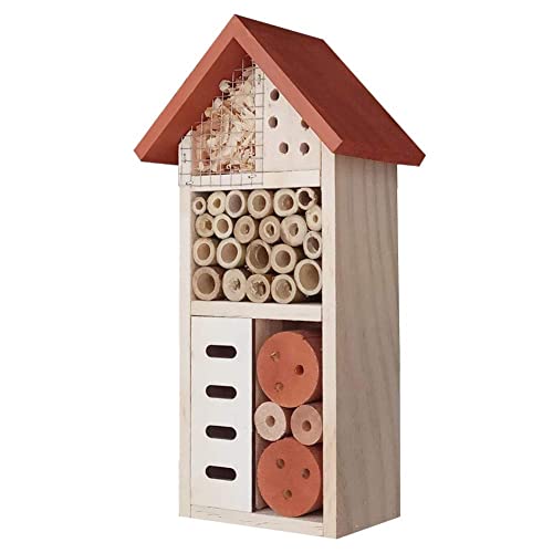 Lulu Home Wooden Insect House, Hanging Insect Hotel for Bee, Butterfly, Ladybirds, Beneficial Insect Habitat, Bug Hotel Garden, 10.4 X 3.4 X 5.4 Inch - Image 3