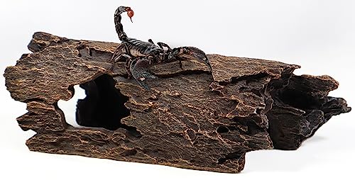 Image of Fish Tank Decorations - Large Aquarium Decorations Air Bubbler Tree Fish House for Betta Hideout Caves Buddha Decor Temple Ruins Arched Betta Fish Accessories Reptile House Shelter Decor (Wood A-L)