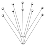 Ipetboom 10 piezas Palillos de Cóctel de Acero Inoxidable Multiusos para Frutas y Aperitivos Resistentes y Reutilizables para Fiestas y Uso Doméstico