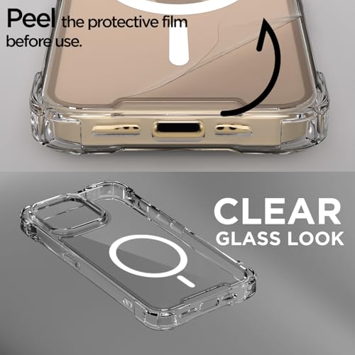 Image of Amazon Basics Back Cover for iPhone 14 Pro Mag-Safe Shockproof PC + TPU Protective Case Magnetic Support Bumper Case (Transparent Mag-Safe)