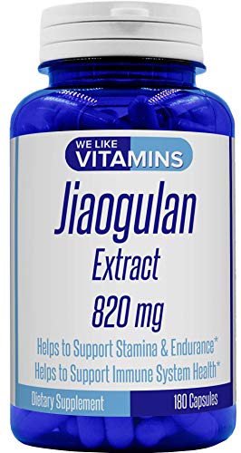 JIAOGULAN 820mg 180 Capsules - 90 Day Supply of JIAOGULAN Capsules - Gynostemma Pentaphyllum The Amazing Adaptogen and AMPK activator Standardized