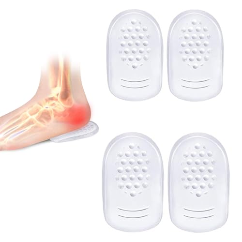 4 Pcs Gel Heel Pads for Plantar Fasciitis, Silicone Heel Gel Pads for Plantar Fasciitis Support, Heel Bone Spur and Achilles Tendonitis (2L+2S),Back of Heel Cushion Pads,Heel Cups for Heel Pain