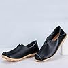 Women's Moccasins Slip On Loafers Fashion Boat Shoes Driving Flat Shoes Summer Closed Slippers Non-Slip Outdoor Slippers Soft Leather Shoes Comfortable Breathable Hiking Shoes Walking Shoes, black, 6 #2