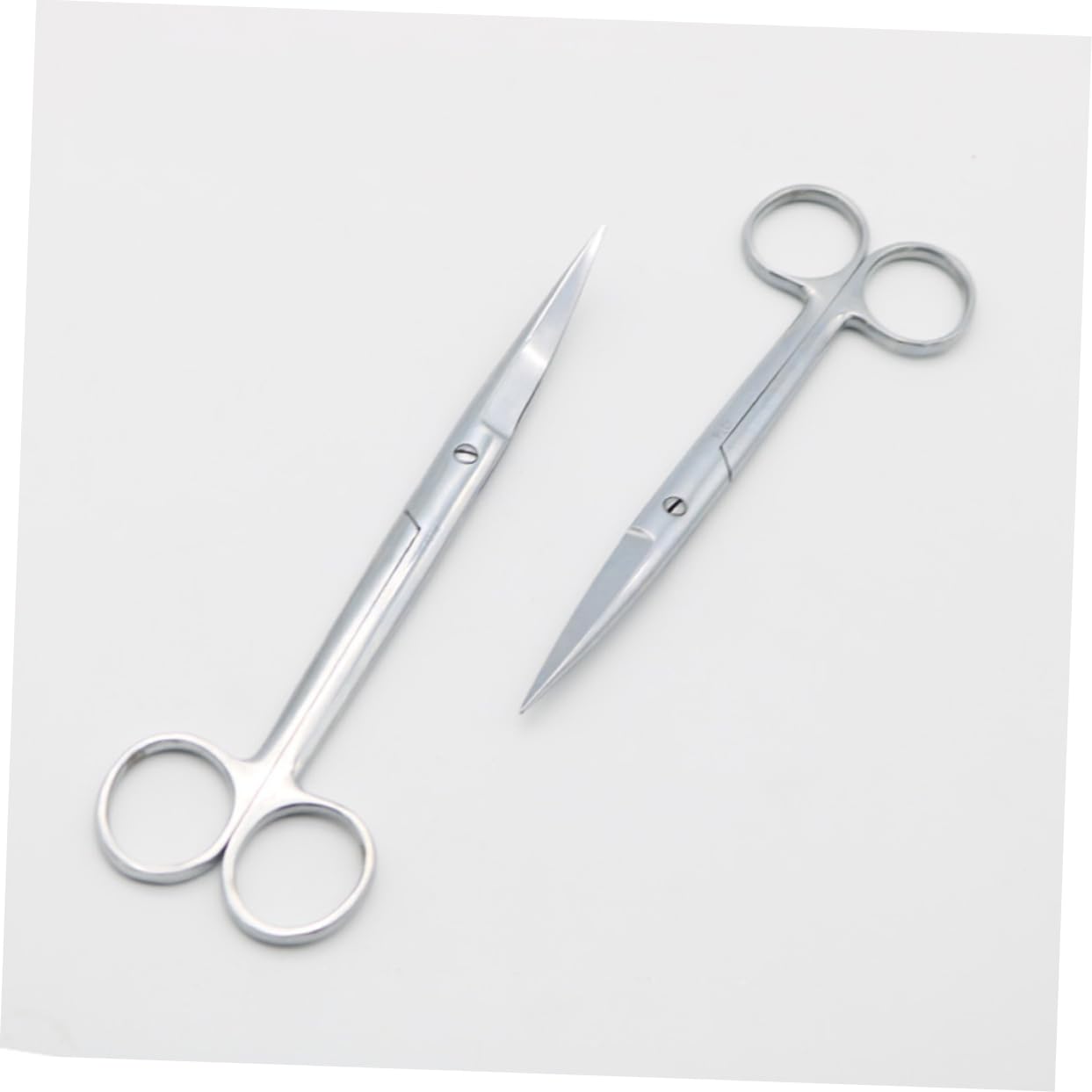 LIFKOME 2pcs Stainless Steel Pet Hair Scissors Durable Hair Trimmer for Home Salon Ergonomic Handle Straight Bending Points Professional Grooming Tools for Pets