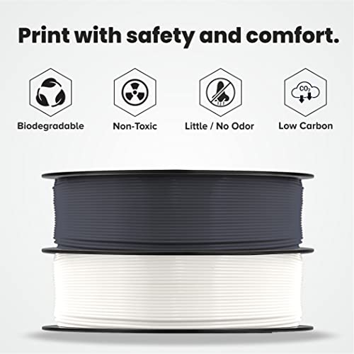 Image of 3 idea Imagine Create Print 3Idea Premium PLA 1.75mm 3D Printer Filament Bundle | Dimensional Accuracy + /- 0.03mm (2KG Total, 1KG /Spool) | 2 Colors Combo (Black, White,)