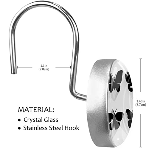 Crochets pour rideau de douche anti-chute en métal inoxydable - 4