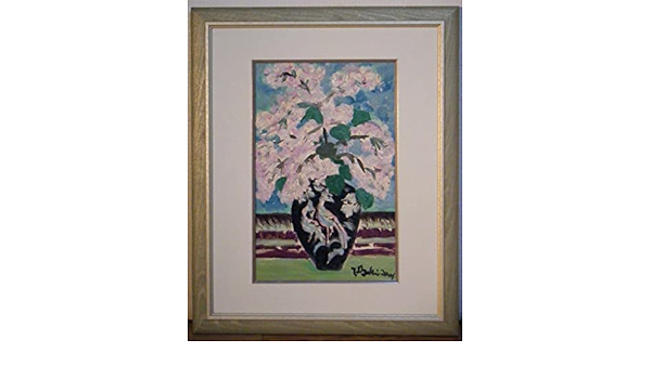 Amazon | 真作絵画尾崎誉 油彩4号(ボード) リラの花J142 | アイドル
