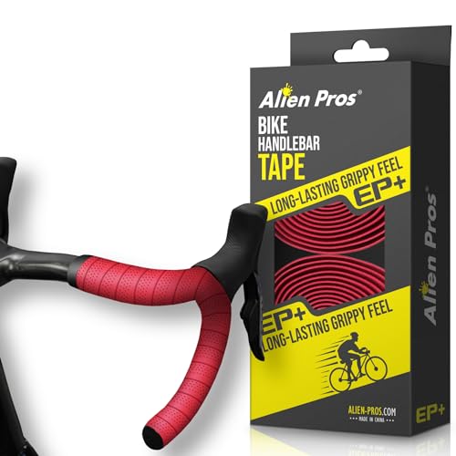 ALIEN PROS Fahrrad-Lenkerband, Rot, neues Modell EP+ (2er-Set) – Wickeln Sie Ihr Fahrrad für eine tolle komfortable Fahrt – verbessern Sie Ihren Fahrradgriff mit diesem EVA-PU-Plus-Fahrrad-Lenkerband,