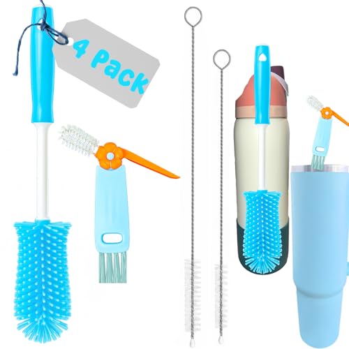4 Pack Water Bottle Cleaning Kit Water Bottle Cleaner Brush for Owala FreeSip 24oz/32oz/40oz Straw Brush for Stanley Sport Bottles Water Bottles Cups