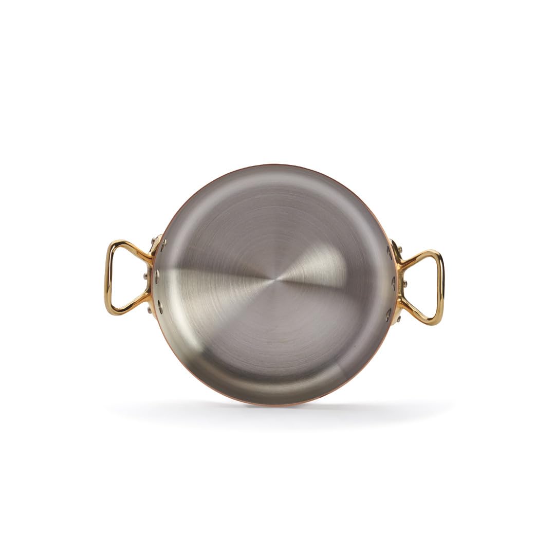 De Buyer - Poele A Frire Ronde Cuivre-inox Q. Laiton Ø20Cm - 28 x 20 x 9 cm
