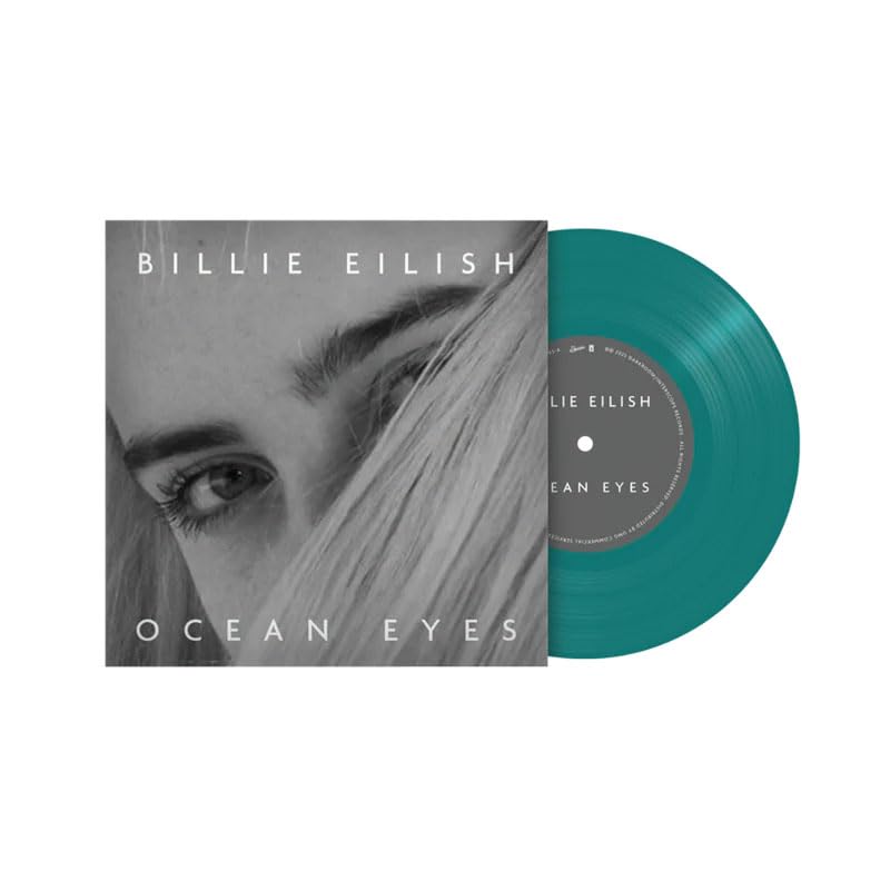 Billie Eilish Ocean Eyes 7' Vinyl, Translucent Turquoise, Etched Vinyl