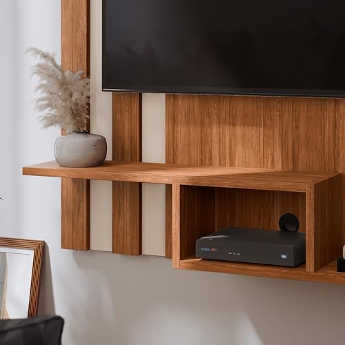 LOJAS GK, Painel Light Para TV 32 Polegadas Com 2 Nichos - gkmoveis cor:freijó