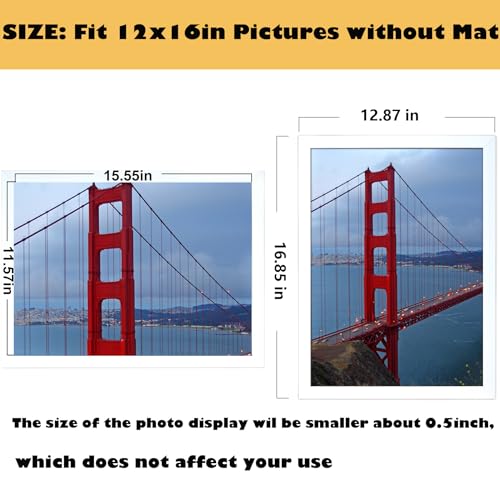 Image of BESCRCL 12x16 Frame Wall Hanging Picture Frames, White, 1 Pack
