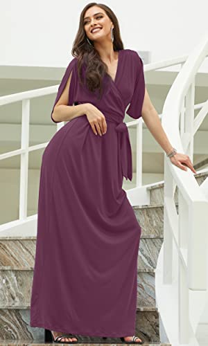 Image of KOH KOH Womens Long Pleated Flowy Modest Evening Wedding Guest Maxi Dress