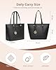 Miss Lulu Women's Waterproof Black Tote Bag for School & Work | Fits 13.3-inch Laptop | Spacious Handbag for Shopping & Everyday #3
