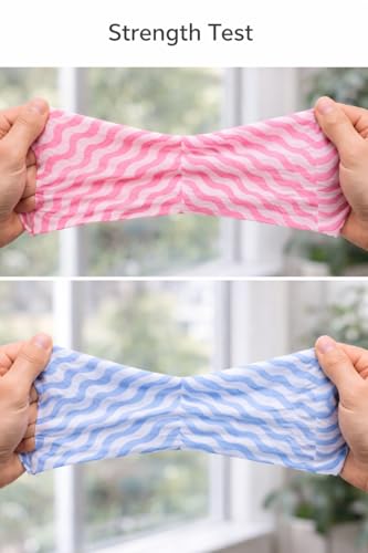 Image of Non Woven Reusable & Washable Kitchen Towel Roll | Ultra Absorbent, Antimicrobial & Anti Odour for Spotless Cleaning | Quick Dry Multi Purpose Hand or Machine Washable (4 Rolls, Upto 120 Pulls)