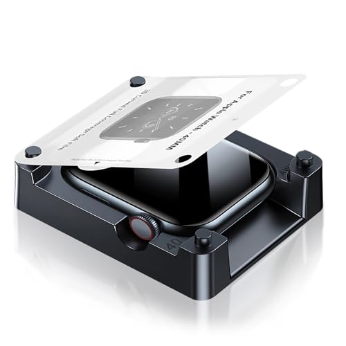 Uluck 8 Stück Schutzfolie Kompatibel mit Apple Watch SE 3 / SE2 /SE/Series 6/5/ 4 40mm, mit Auto-Ausrichtungskit, Einfac...
