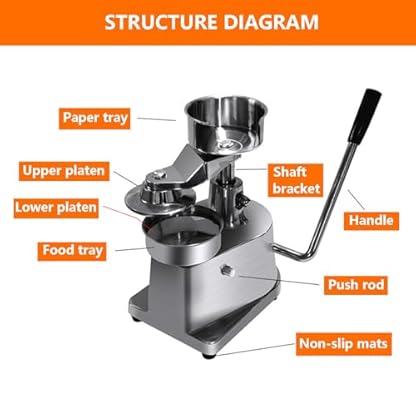 QUSYZD Hamburger-Patty-Maker 4″/5″/6″, Manueller Fleischklopfer zum Plätzchenpressen, Kommerzielle Burger-Presse für Restaurantküchen, mit 500 Stück Patty-Papier und 3 Spülhandschuhen, – Bild 4