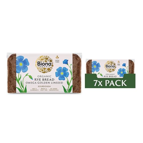 Biona Rye Omega 3 Golden Linseed Organic Bread 500 g (Pack of 7)
