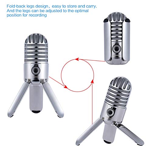 Microphone de studio USB chrome avec pieds pliables et sac de transport - 5