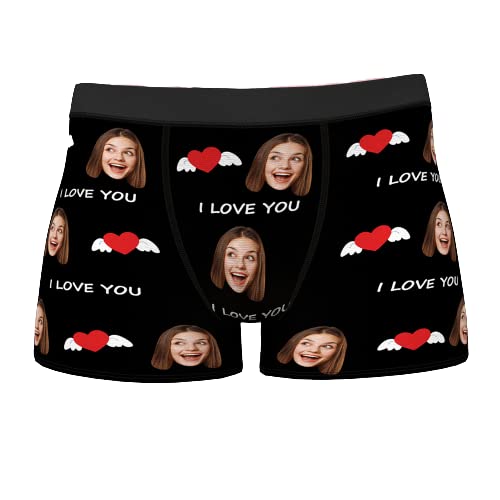 Caleçon Personnalisé Homme avec Visage Boxer Photo Personnalisable Cadeau pour Mari Saint-Valentin Cover