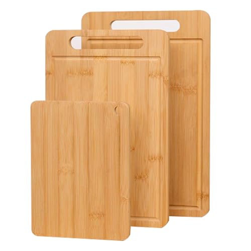 Tablas de Cortar de Bambú Duraderas con Asa y Surco miniatura 1
