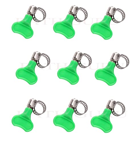 Image of BATH GURU Stainless Steel Hand Adjustable Worm Gear Key Type Hose Clamps 1 Inch Gas Water Tap Garden Pipe Clamp Clips for Plumbing Mechanical & Multi Uses (Pack Of 9, 1 Inch)