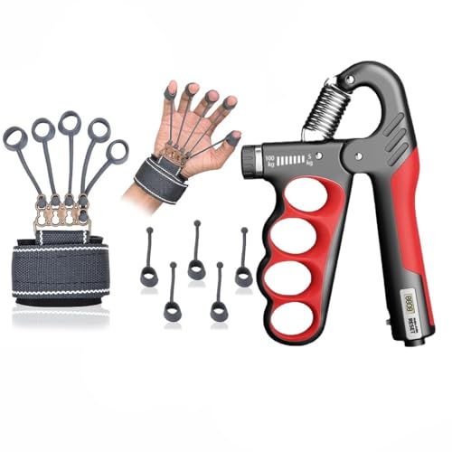 Image of ODDISH Way to Fitness Adjustable Hand Grip Strengthener with Finger Exerciser Combo, Forearm, Wrist & Grip Trainer for Home Gym Workout Equipment for Men & Women (Counter Adjustable- 5-100 Kg)